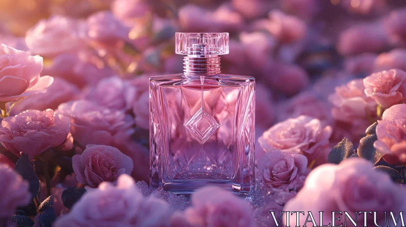 Luxurious Fragrance Amidst Roses AI Image