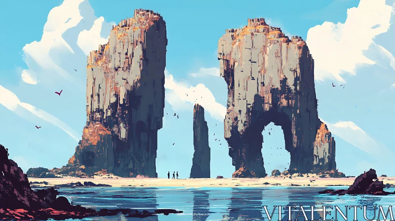 AI ART Majestic Rock Arches by the Sea