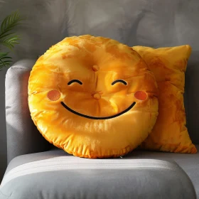 Vibrant Smiley Cushion for Home Interiors