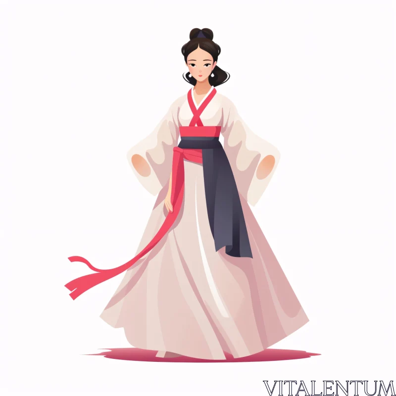 AI ART Graceful Anime Woman in Cultural Dress