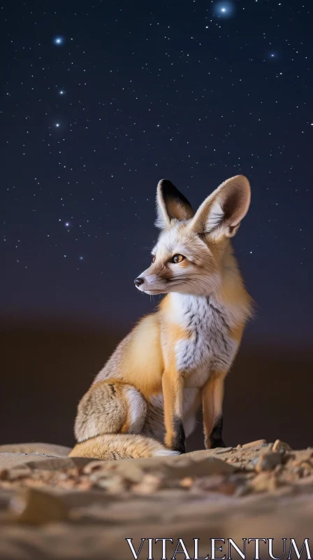 Desert Fox at Night AI Image