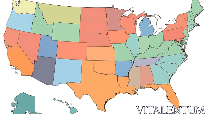 USA State Map AI Image