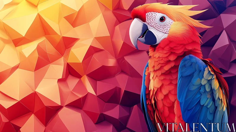 AI ART Polygonal Parrot with Bold Hues