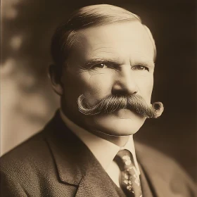 Sepia-Toned Vintage Portrait of a Distinguished Gentleman