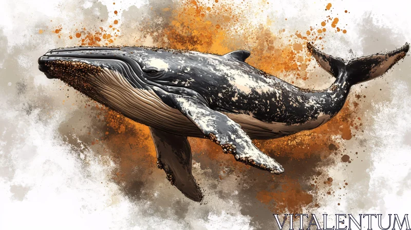 Whale Art in Abstract Colors AI Image