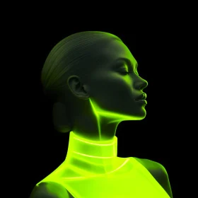 Glowing Green Silhouette