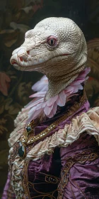 Renaissance-Style Lizard Portrait