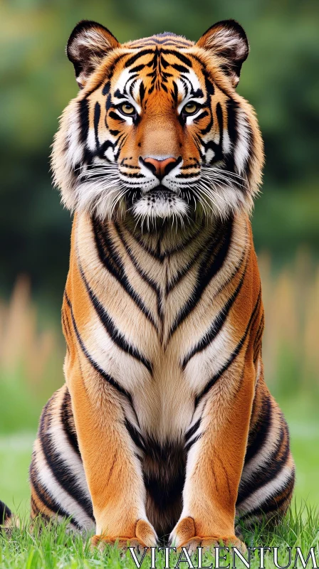 Regal Tiger with Striking Stripes AI Image