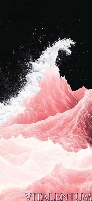 Ethereal Pink Ocean in Abstract Art AI Image