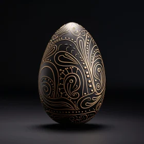 Artistic Egg Design with Gold Patterns