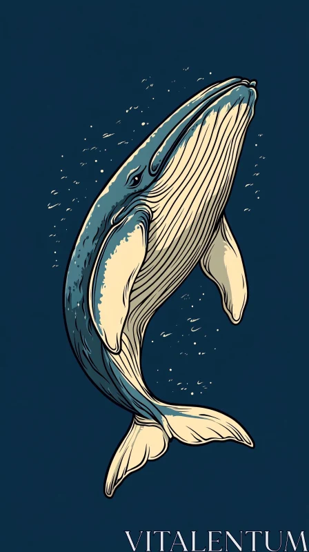 Whale Swimming in Deep Ocean