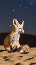 Nighttime Desert Fox Portrait