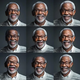 Joyful Elderly Man Portrait Collage