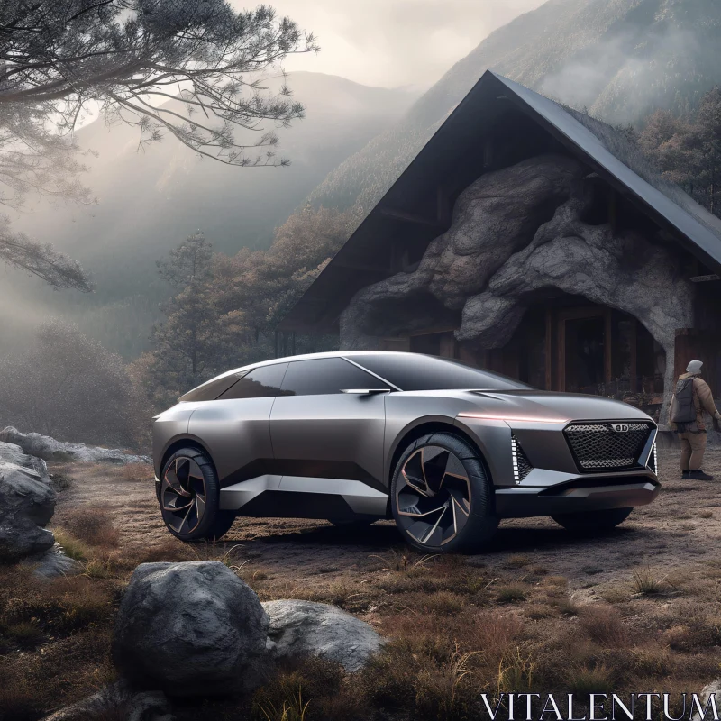 AI ART Modern SUV in a Mountain Landscape