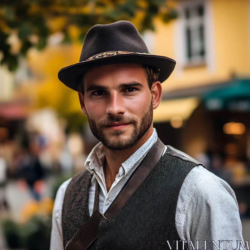 Urban Portrait of a Man in Retro Style