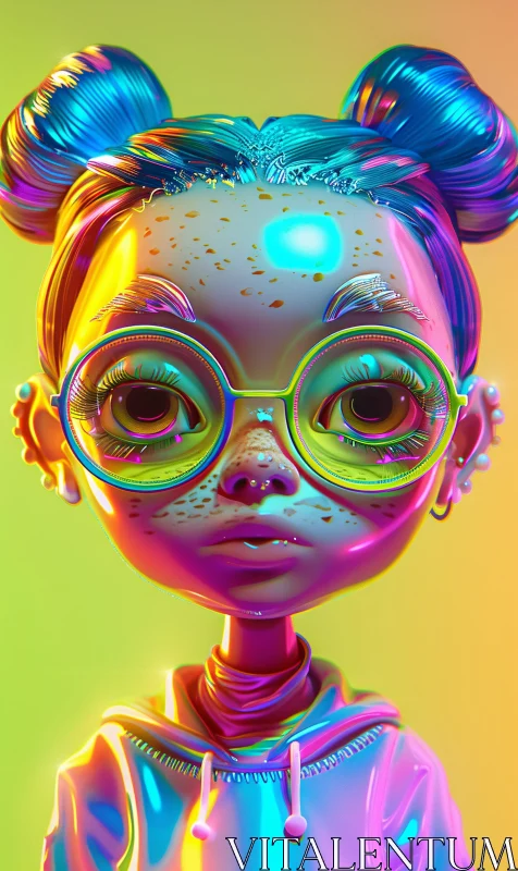 AI ART Animated Portrait with Colorful Neon Palette