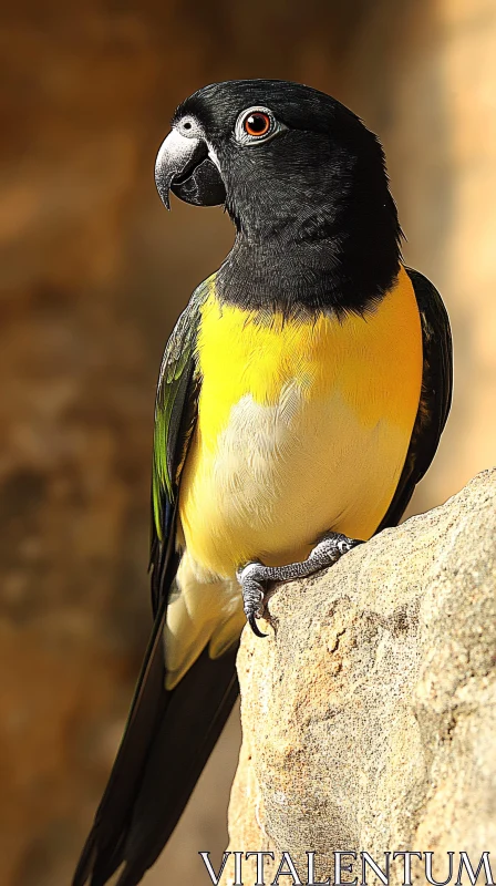 AI ART Colorful Parrot on Natural Perch