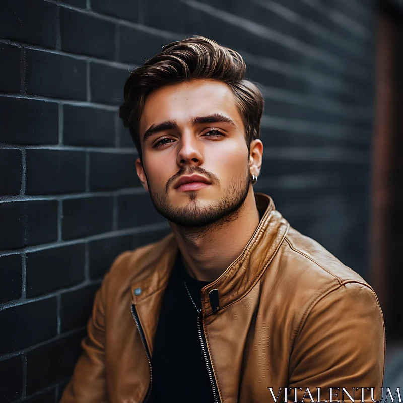 Contemporary Urban Portrait of a Young Man AI Image