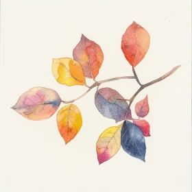 Autumn Leaves Watercolor Artwork