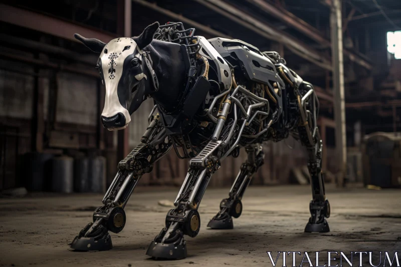 AI ART Mechanical Bovine in Factory Environment