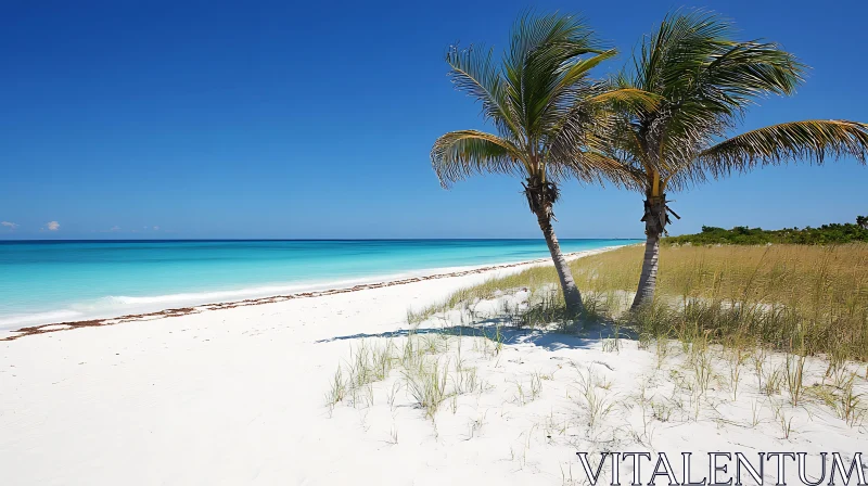 Beautiful Tropical Beach with Turquoise Waters AI Image