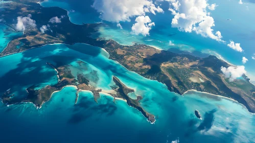 Turquoise Waters Enveloping a Lush Island