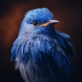 Blue Bird Close-Up with Detailed Feathers