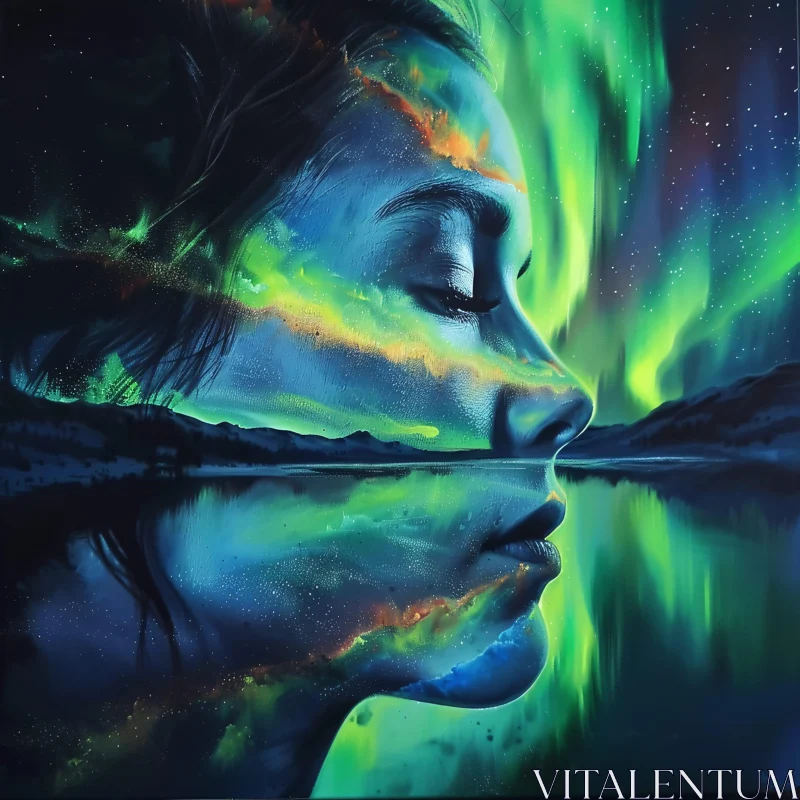 AI ART Ethereal Aurora Borealis Portrait