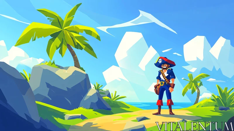 Pirate Adventure on a Tropical Island AI Image