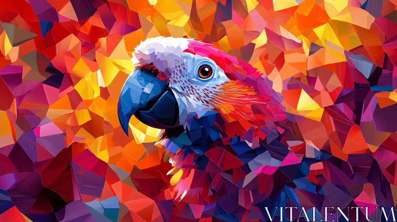 AI ART Abstract Parrot in Geometric Style