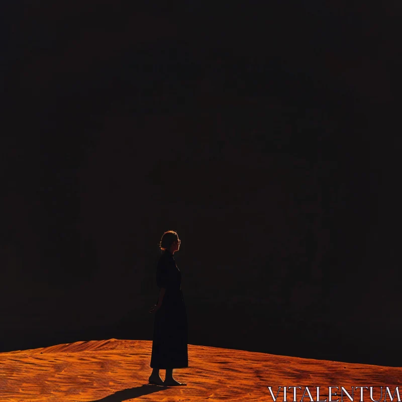 Enigmatic Figure in a Minimalist Scene AI Image