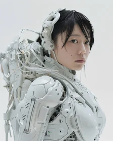 Innovative Cyborg Design in a Futuristic Setting