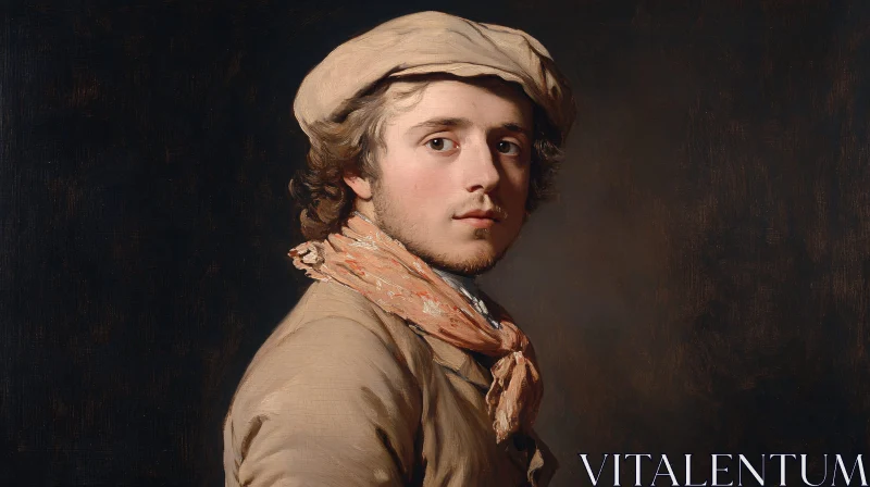 Classic Male Portrait in Period Attire AI Image