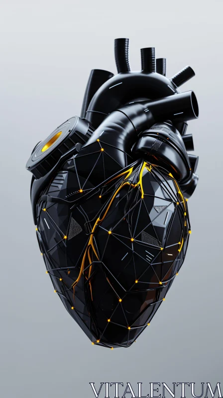 Mechanical Fusion of Heart and Technology AI Image