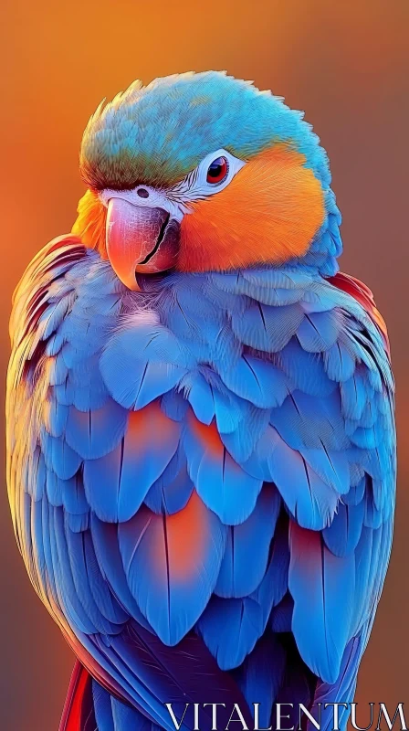 AI ART Close-Up of a Colorful Parrot