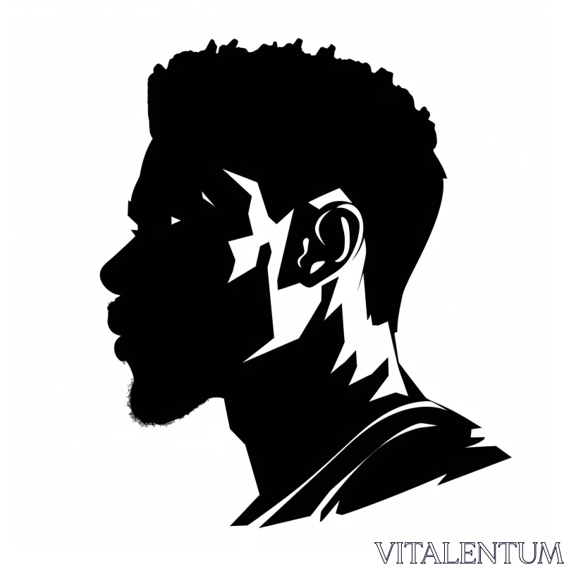 AI ART Bold Monochrome Profile Illustration