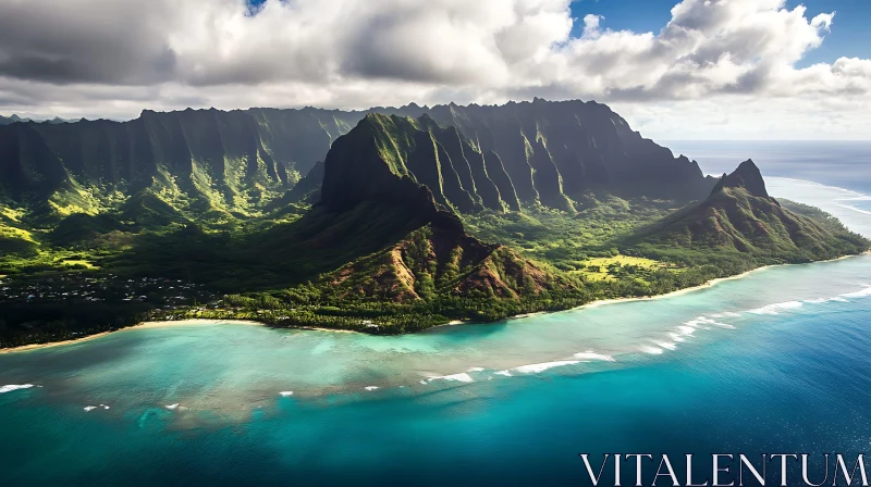 Idyllic Tropical Island Seascape AI Image