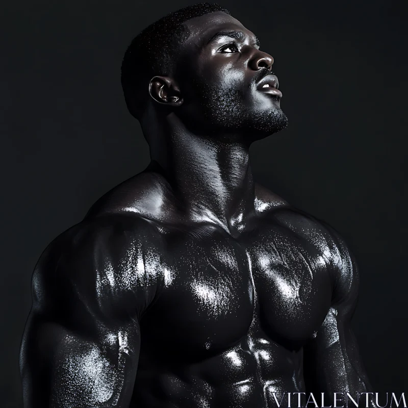 Strength and Aesthetics: Male Bodybuilder Profile AI Image