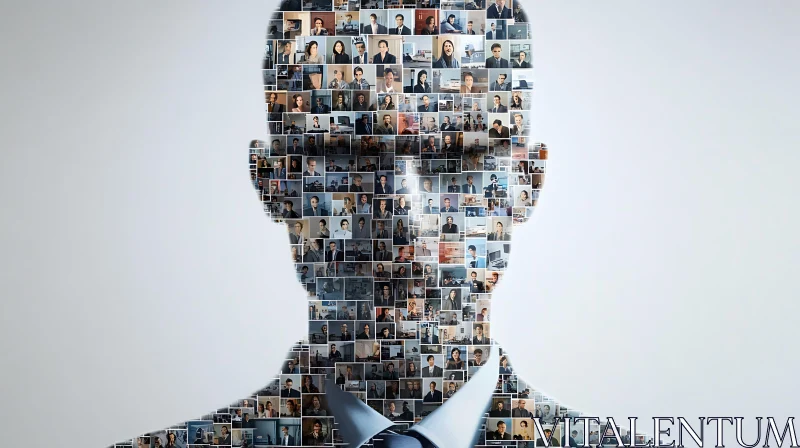 Business Silhouette Made of Corporate Images AI Image