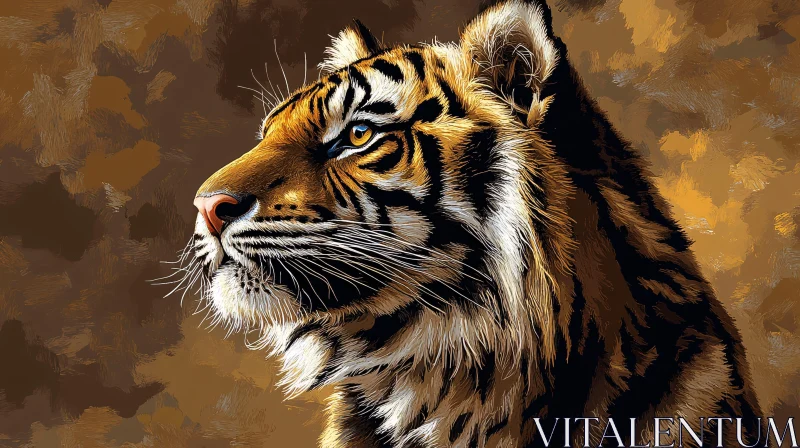 AI ART Close-Up of Majestic Tiger