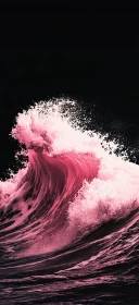 Surreal Pink Oceanic Wave Artwork