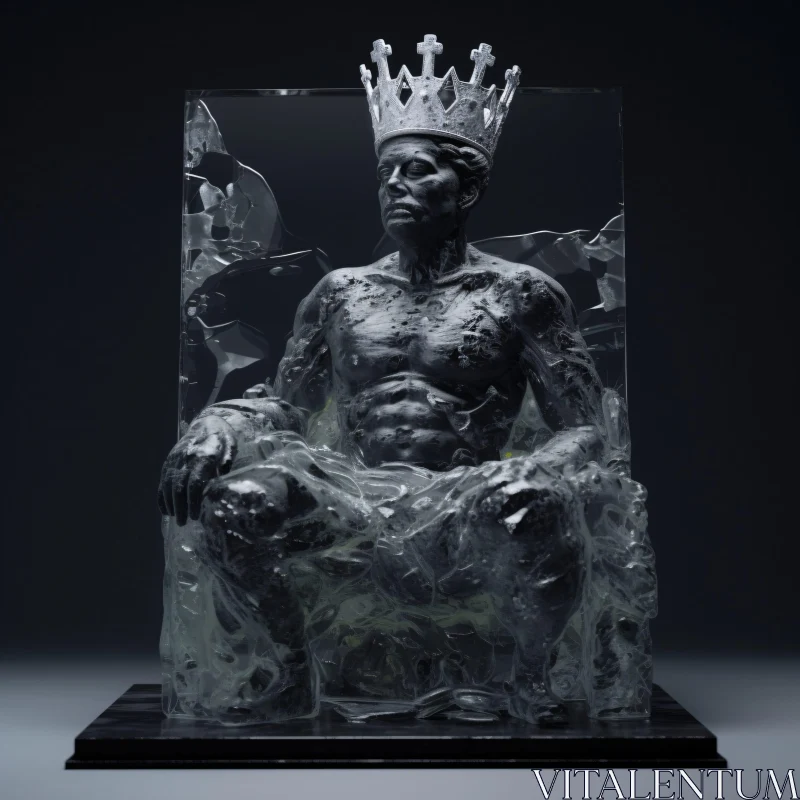 AI ART Majestic Monochrome King Sculpture