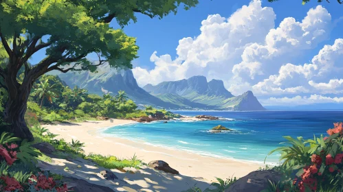 Scenic Tropical Beach Landscape