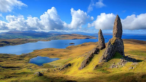 Majestic Rock Formations over Beautiful Lake