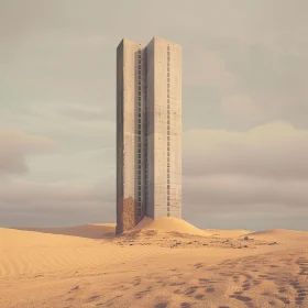 Isolated Architectural Structure in Sand Dunes