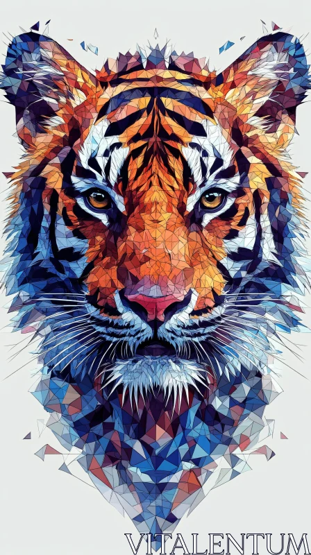 Geometric Tiger Art AI Image