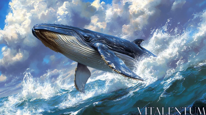 Whale in the Ocean AI Image