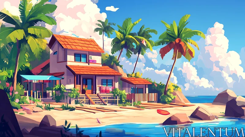 Seaside Paradise Home AI Image