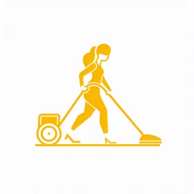 Stylized Cleaning Woman Icon