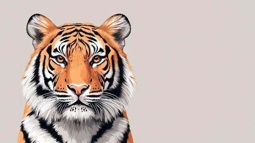 Majestic Tiger Head Illustration